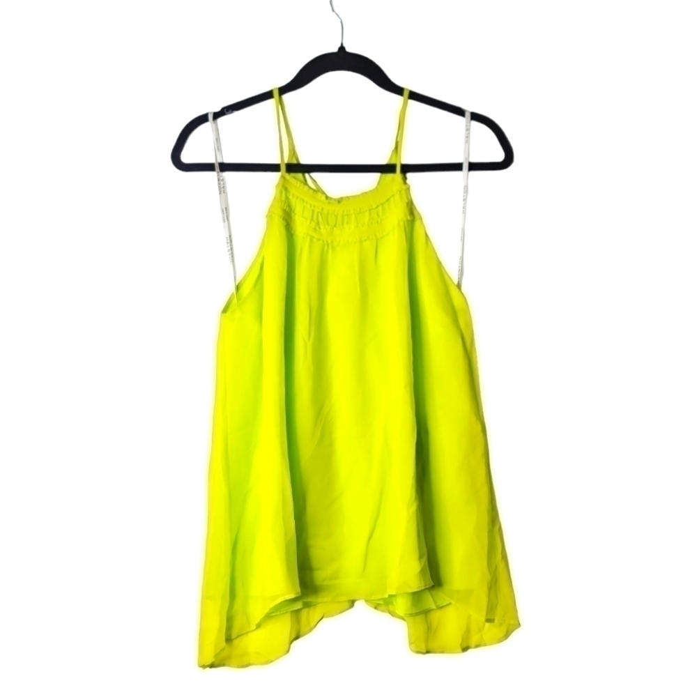 Halston Heritage Lime with smoking spaghetti strap with tie on the back